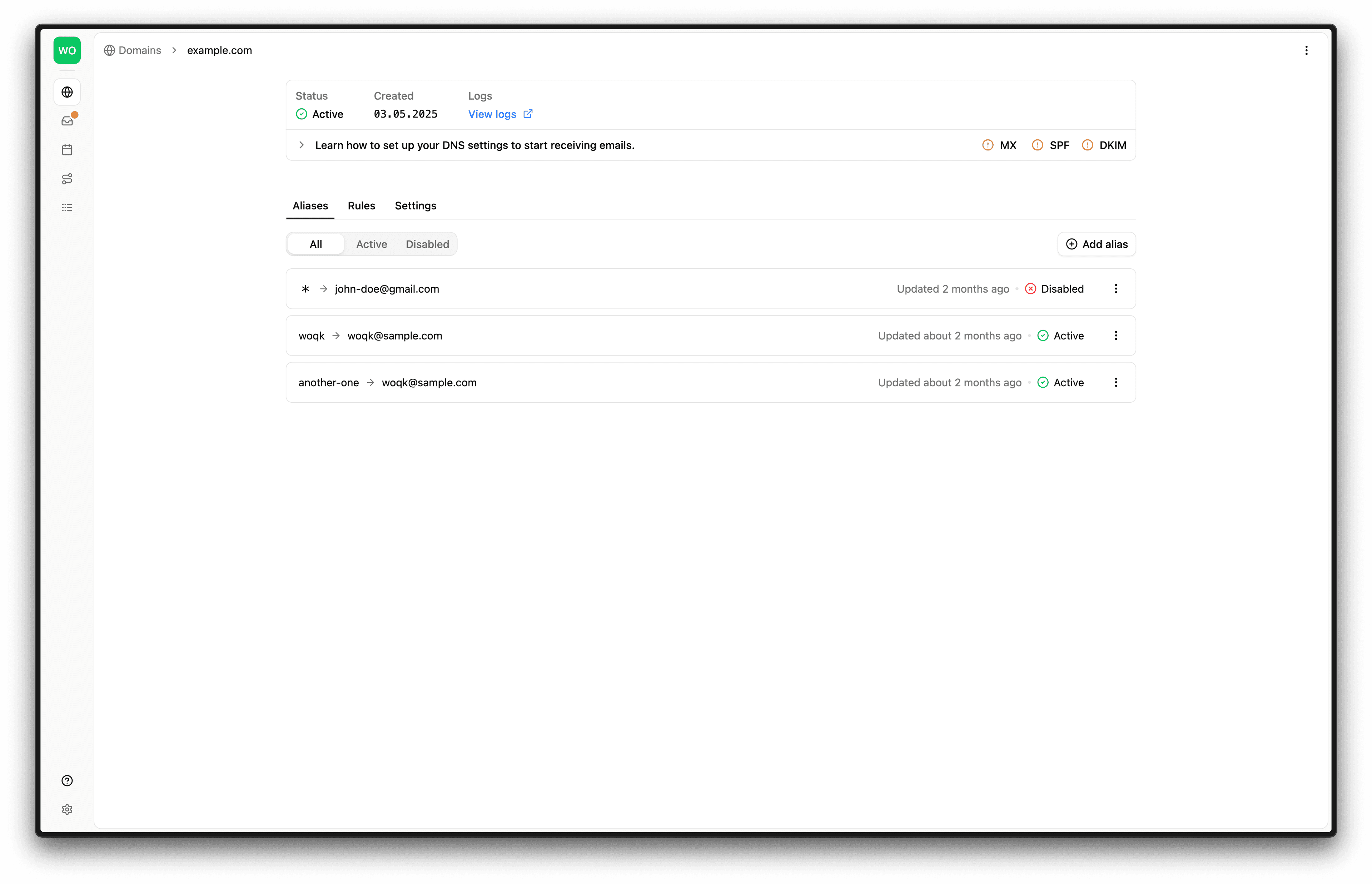 aliases screen